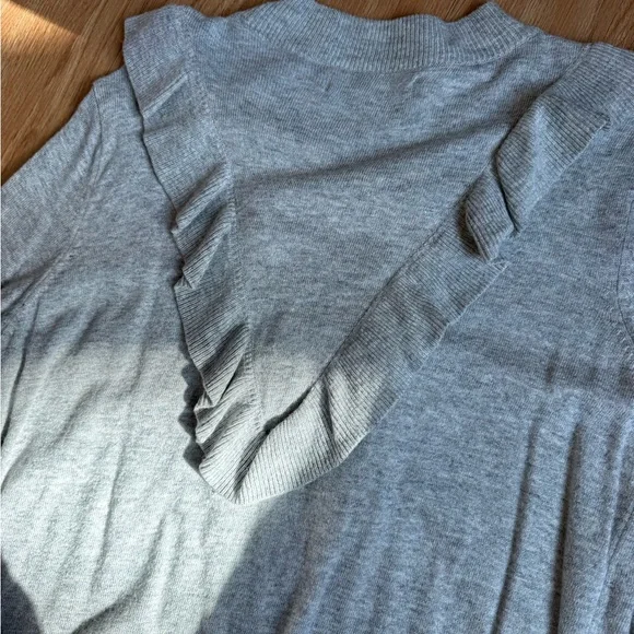 Gray Ruffle Accent Sweater - Picture 3 of 3